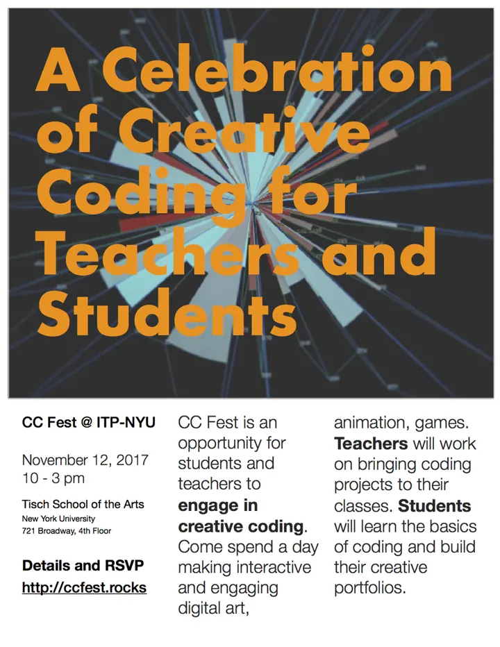 Poster for CC Fest at ITP-NYU on November 12, 2017