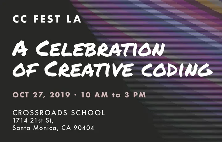 Flier for CC Fest LA at Crossroads School in Santa Monica on October 27, 2019, 10 am to 3 pm